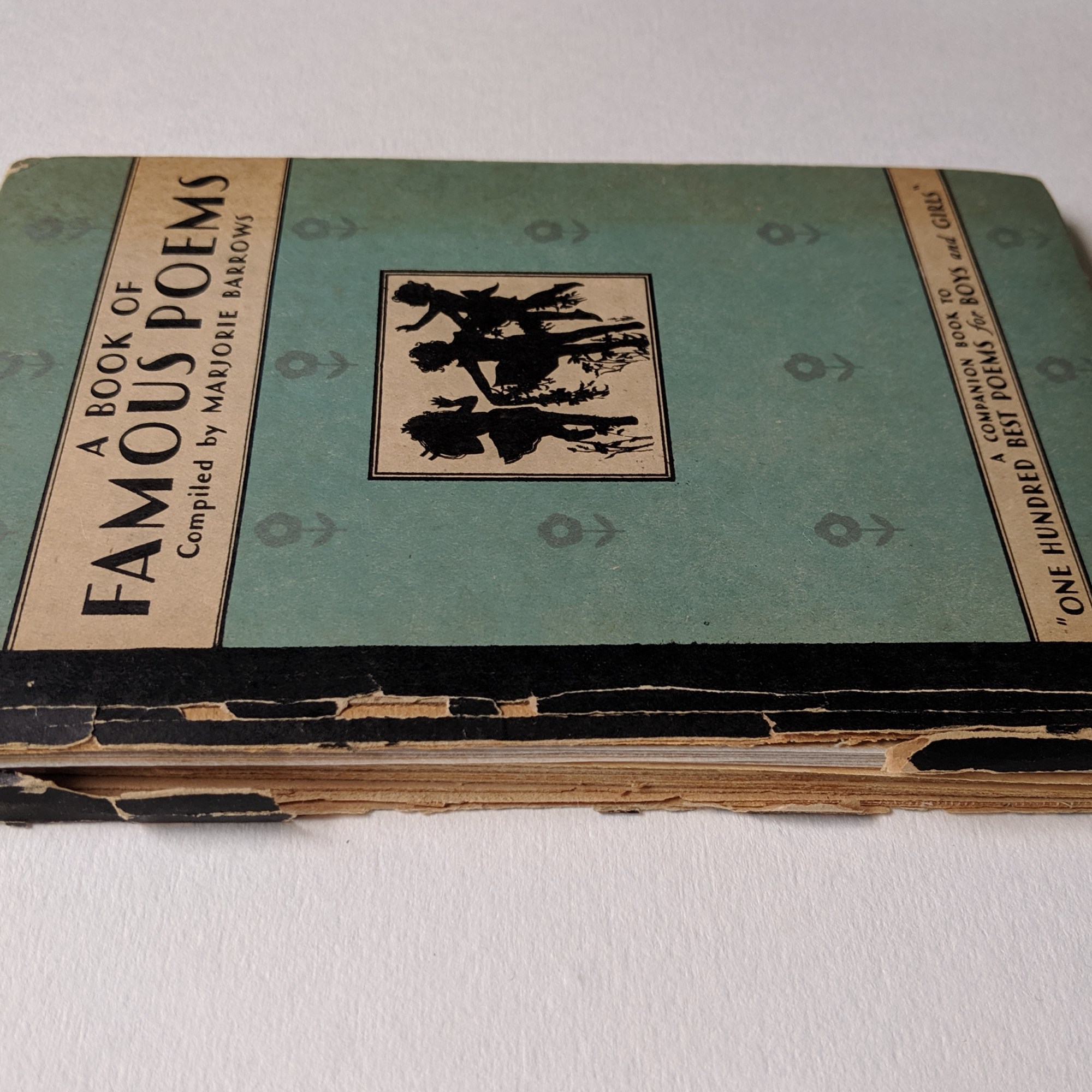 Holly Smith Book and Paper Conservation, Brighton, UK. A Book of Famous Poems - Before Treatment