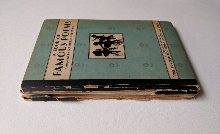 Holly Smith Book and Paper Conservation, Brighton, UK. A Book of Famous Poems - Before Treatment