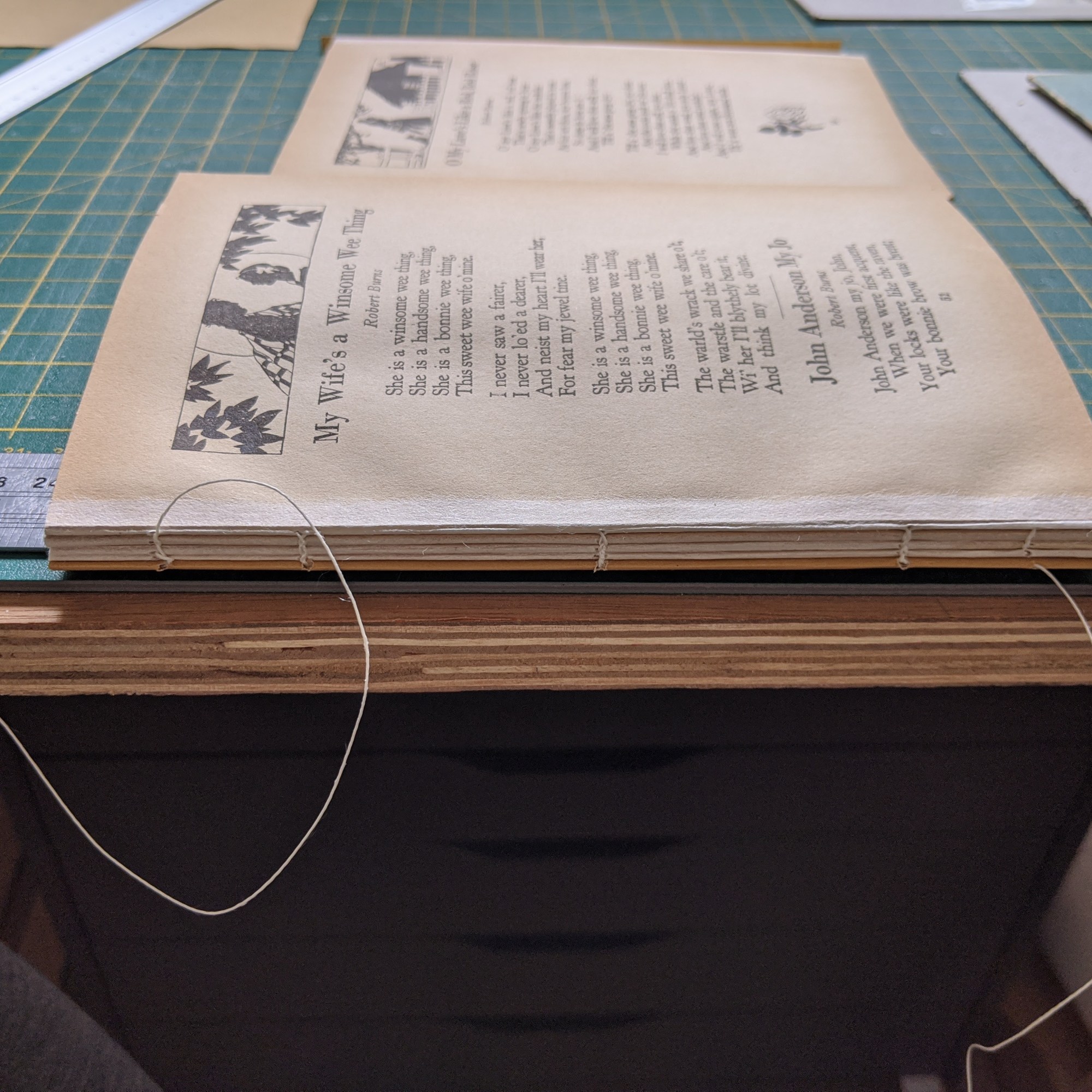 Holly Smith Book and Paper Conservation, Brighton, UK. A Book of Famous Poems - During Treatment