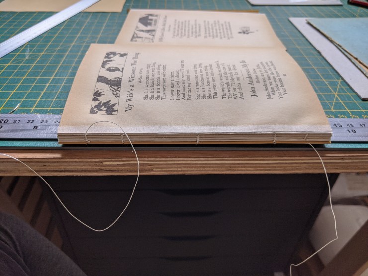 Holly Smith Book and Paper Conservation, Brighton, UK. A Book of Famous Poems - During Treatment