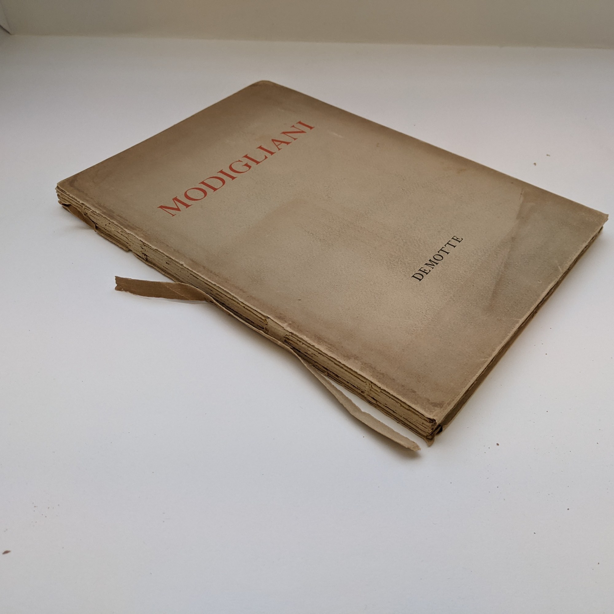 The paper dust jacket cover was very discoloured through dirt. The spine piece of the dust jacket is split along the front shoulder and is missing a section at the top of the spine.
