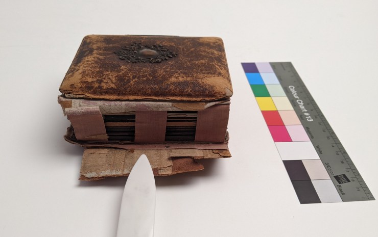 Holly Smith Book and Paper Conservation - Rambert Ballet Archive Carte de Visite - before treatment