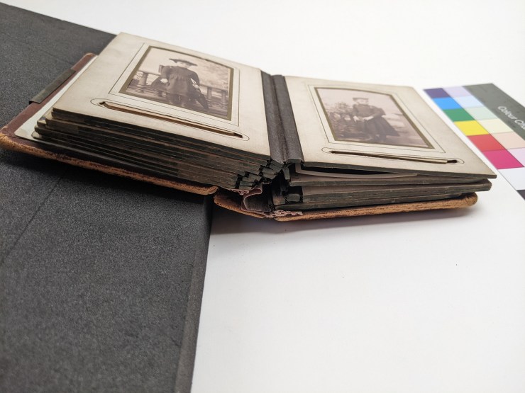 Holly Smith Book and Paper Conservation - Rambert Ballet Archive Carte de Visite - before treatment